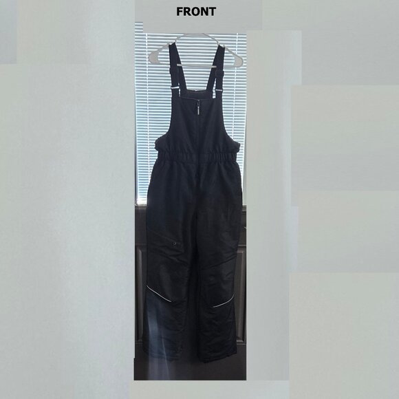 NWT Swiss Tech Kids Snow Bib Size XXL 18 Black Lined Adjustable Straps - Picture 1 of 13